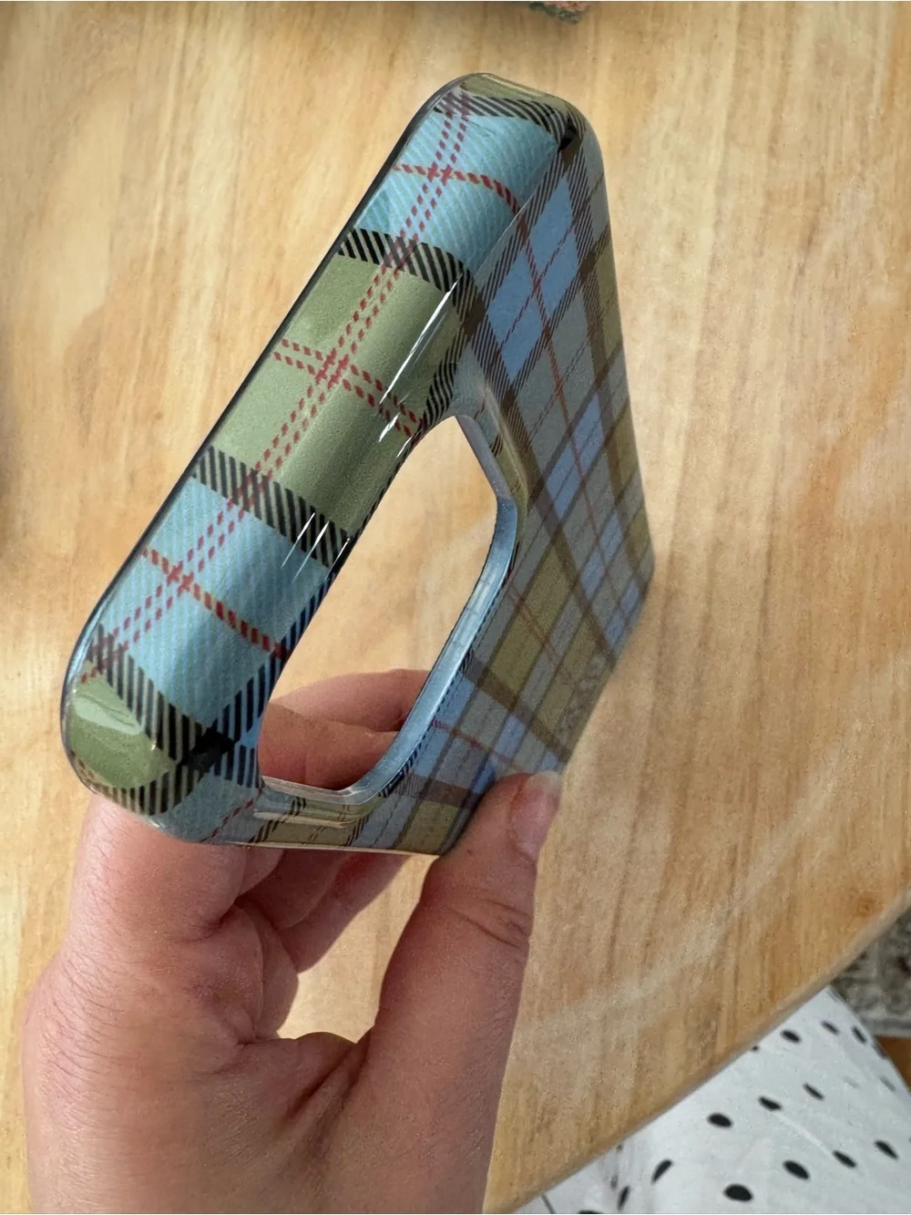 Dairy Boy Plaid iPhone 15 pro phone Case in Green & Blue